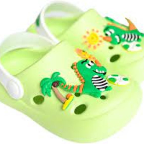 Cartoon Children's Clogs/Slipon Green Dinosaur Size 11 - Picture 1 of 3